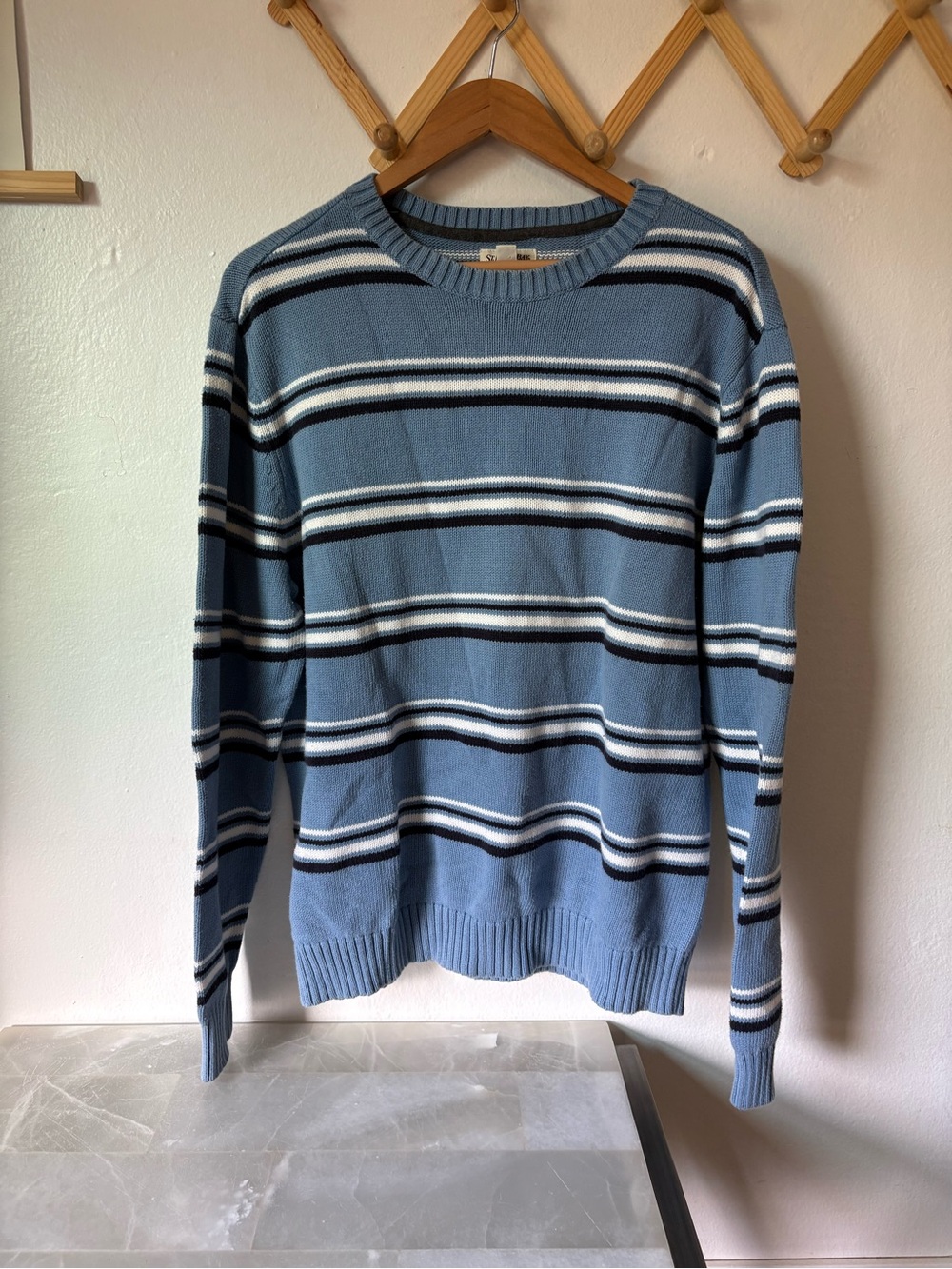 St. John's Bay Blue Striped Crewneck Sweater